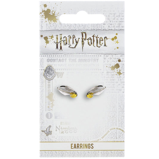 Harry Potter Silver Plated Golden Snitch Stud Earrings