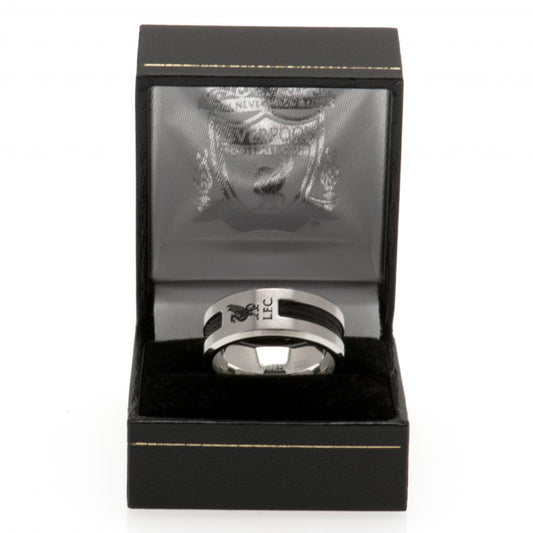 Liverpool FC Black Inlay Ring Large