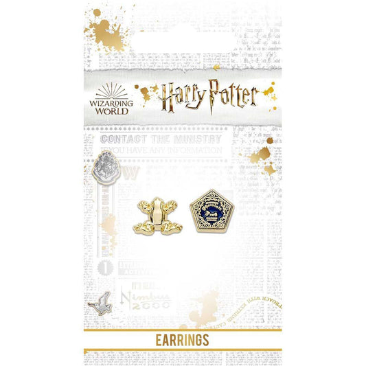 Harry Potter Gold Plated Chocolate Frog Stud Earrings