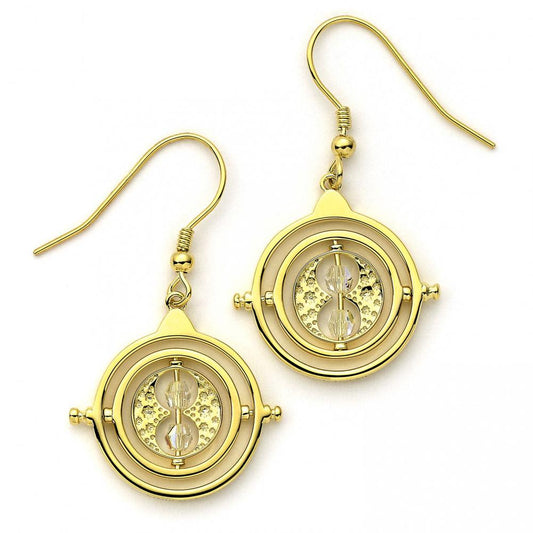 Harry Potter Gold Plated Time Turner Crystal Hook Earrings
