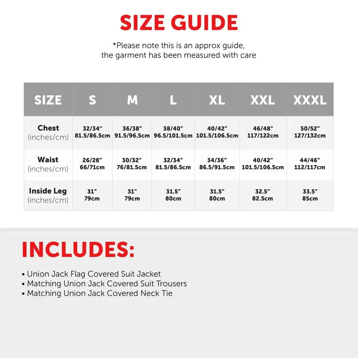 Adults Union Jack Suit – Jacket & Trousers for VE Day, King’s Coronation & British Celebrations