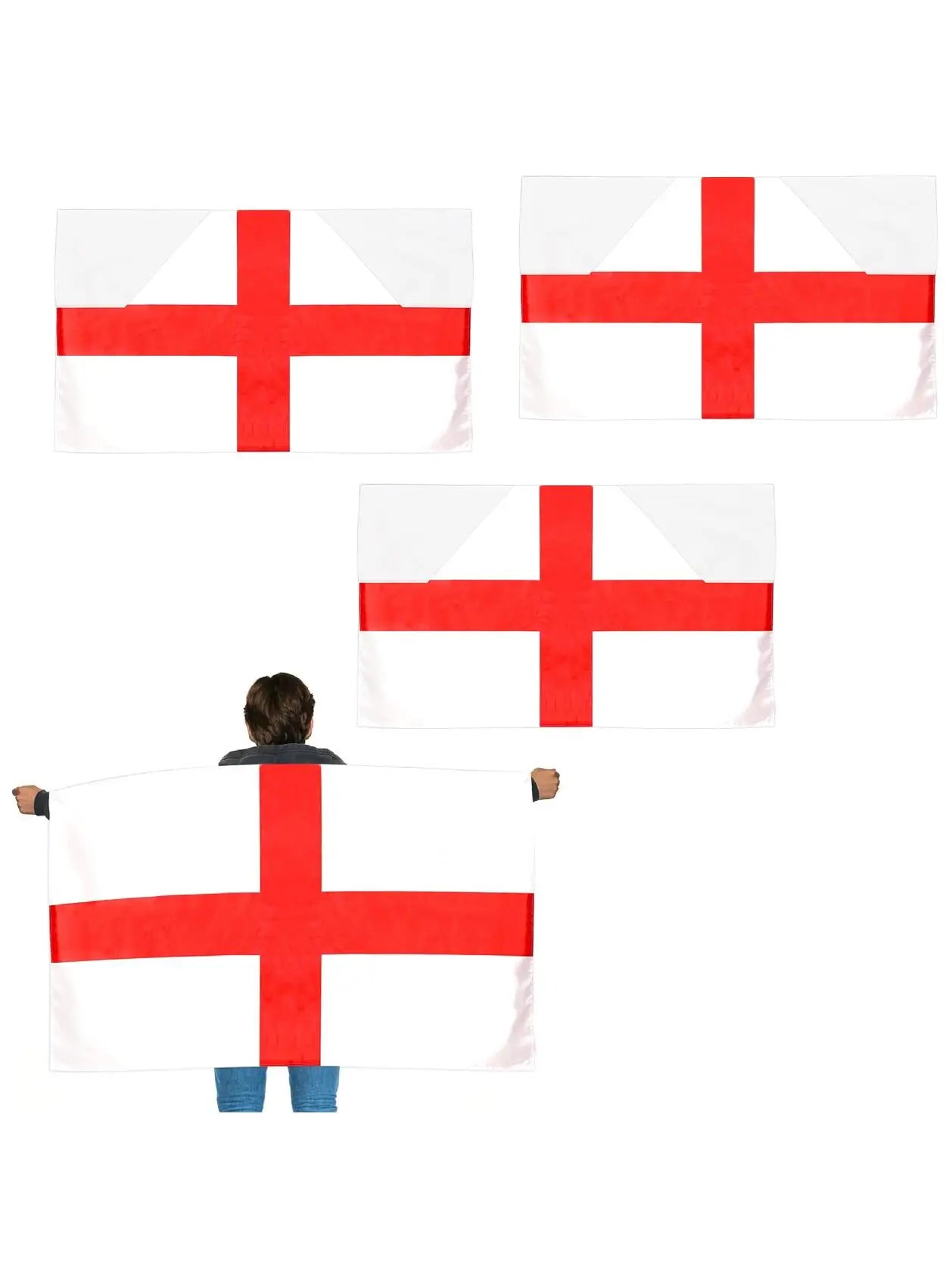 England Wearable Flag Cape 5×3 ft – St George’s Flag with Armholes for Football & Rugby