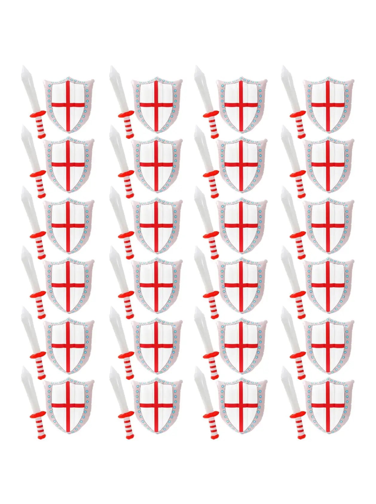 England Inflatable Sword & Shield Set – 24" Sword & 18"x13" Shield for Sports & English Celebrations