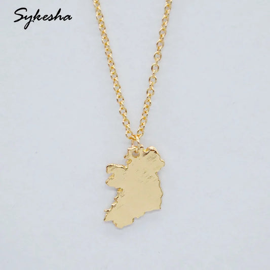 Ireland Map Pendant Necklace - National Map Charm Jewelry for Men & Women
