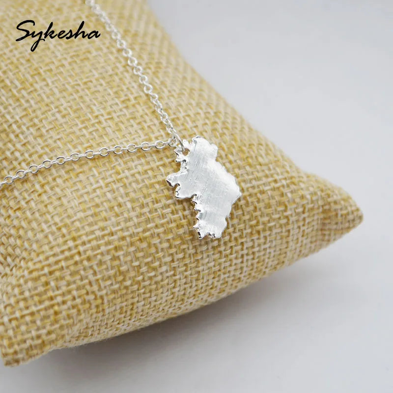 Ireland Map Pendant Necklace - National Map Charm Jewelry for Men & Women