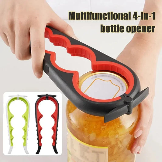 4-in-1 Multifunction Bottle Can Jar Opener Anti Slip Aluminium Tool