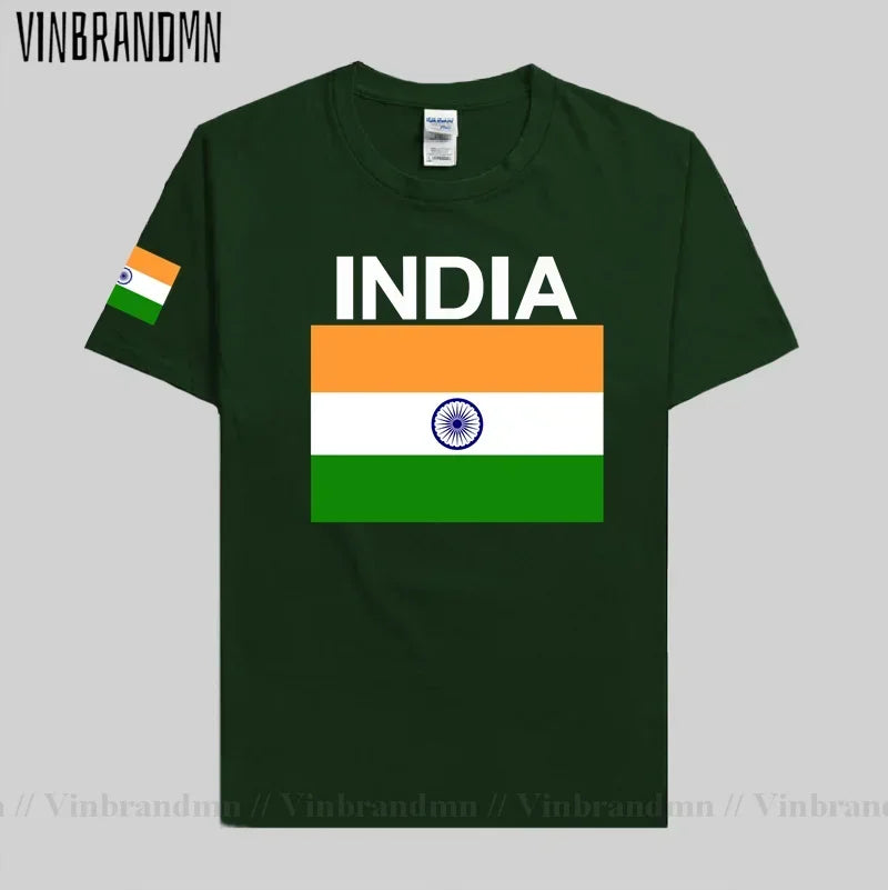 India T-Shirt for Men - Cotton National Flag Tee for Streetwear, Fitness & Fans