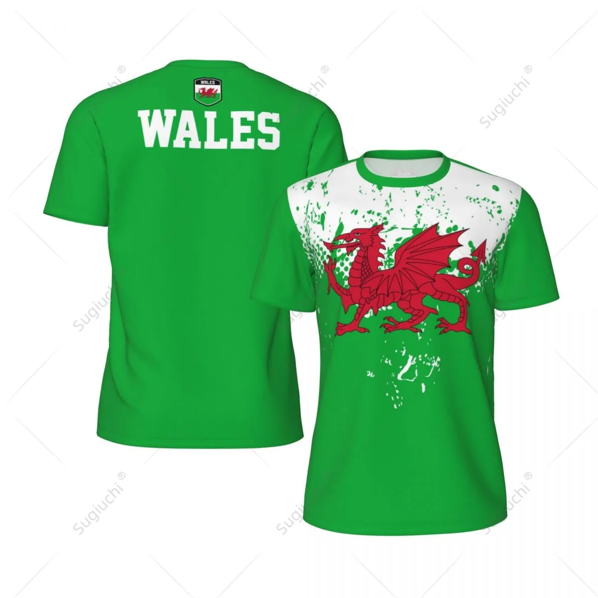 Wales Flag 3D Printed Men’s Sports T-Shirt - Mesh Short Sleeve for Running, Soccer & Fitness