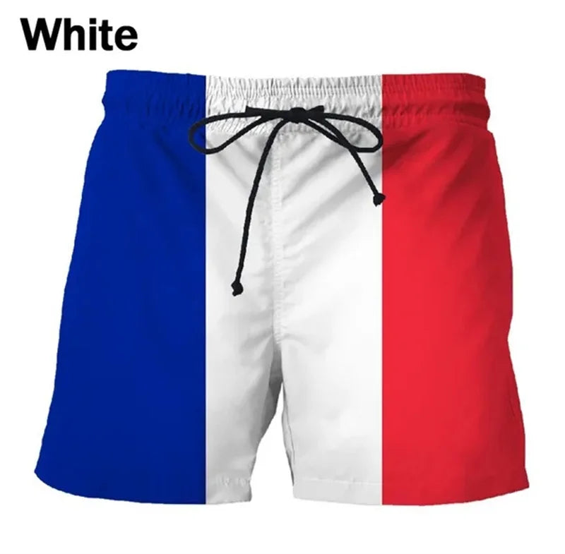 Men 3D Flag Beach Shorts Swim Trunks Quick Dry Summer Board Shorts
