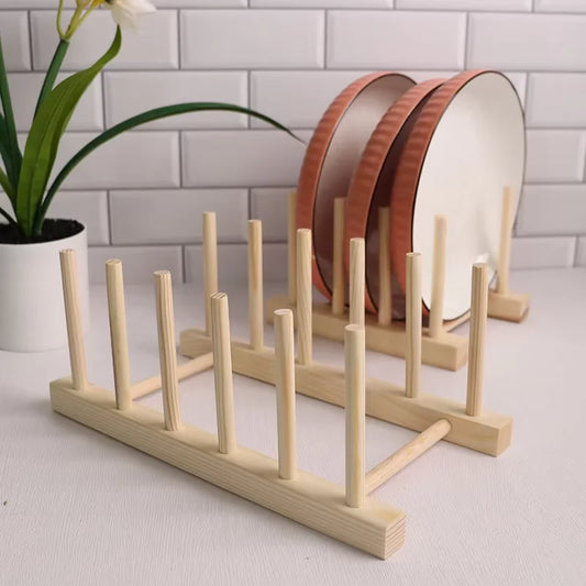 Wooden Dish Drying Rack Kitchen Storage Stand Eco Friendly Organizer