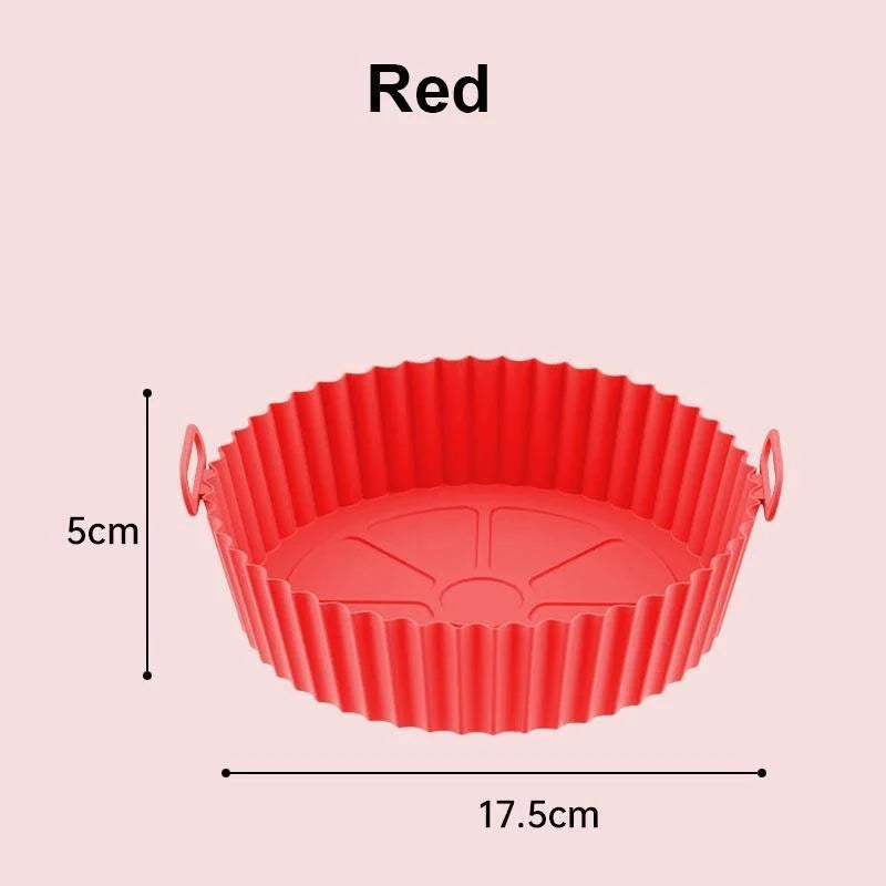 Reusable Silicone Air Fryer Liner 8 Inch Non Stick Baking Basket Pot