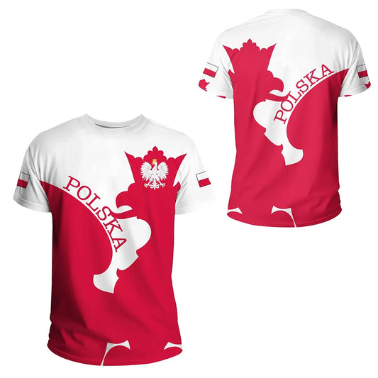 Polish National Emblem Flag T-Shirt - Oversized O-Neck Streetwear Tee