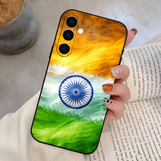India Flag Phone Case - Soft Silicone Black Cover for Samsung Galaxy A Series