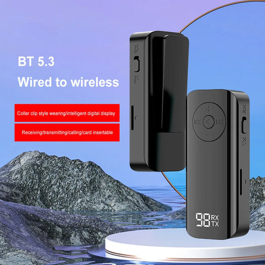 Bluetooth 5.3 AUX Receiver Adapter with LED Display for Headphones & Speakers