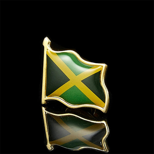 Jamaica Flag Safety Pin Brooch - Unisex Badge for Clothes, Bags, Hats & Scarves