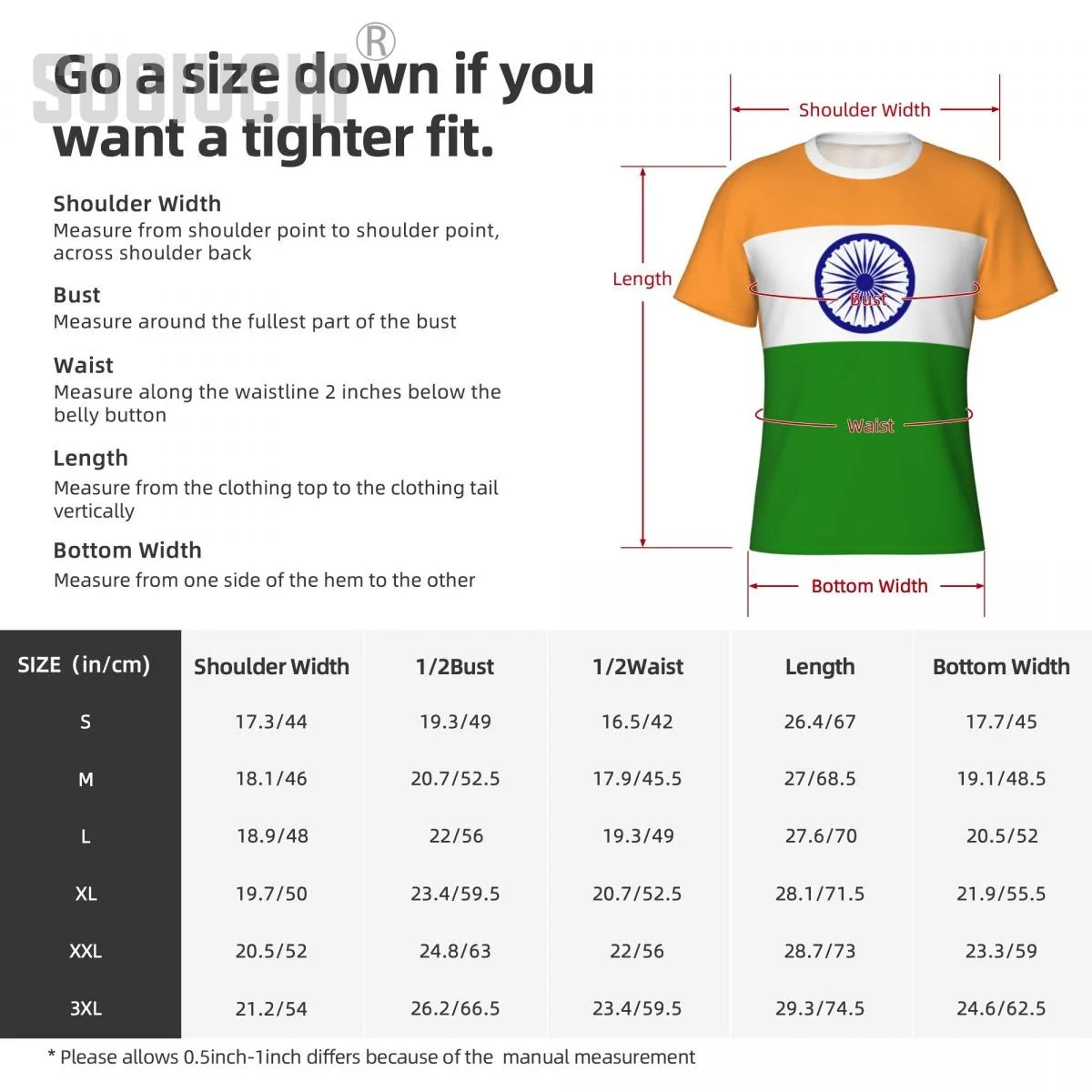 India Flag 3D Sports T-Shirt - Patriotic Soccer & Football Jersey for Men & Women