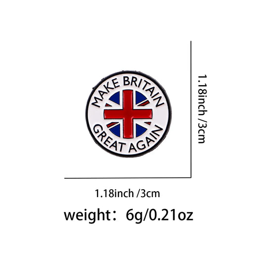 Make Britain Great Again Enamel Pin Patriotic Lapel Brooch Gift