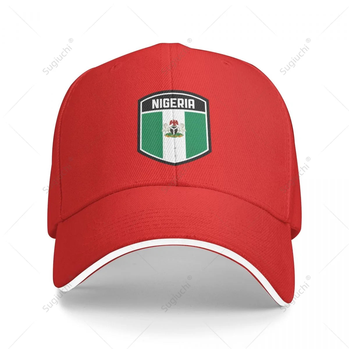 Nigeria Flag Shield Baseball Cap Adjustable Sports Casual Hat