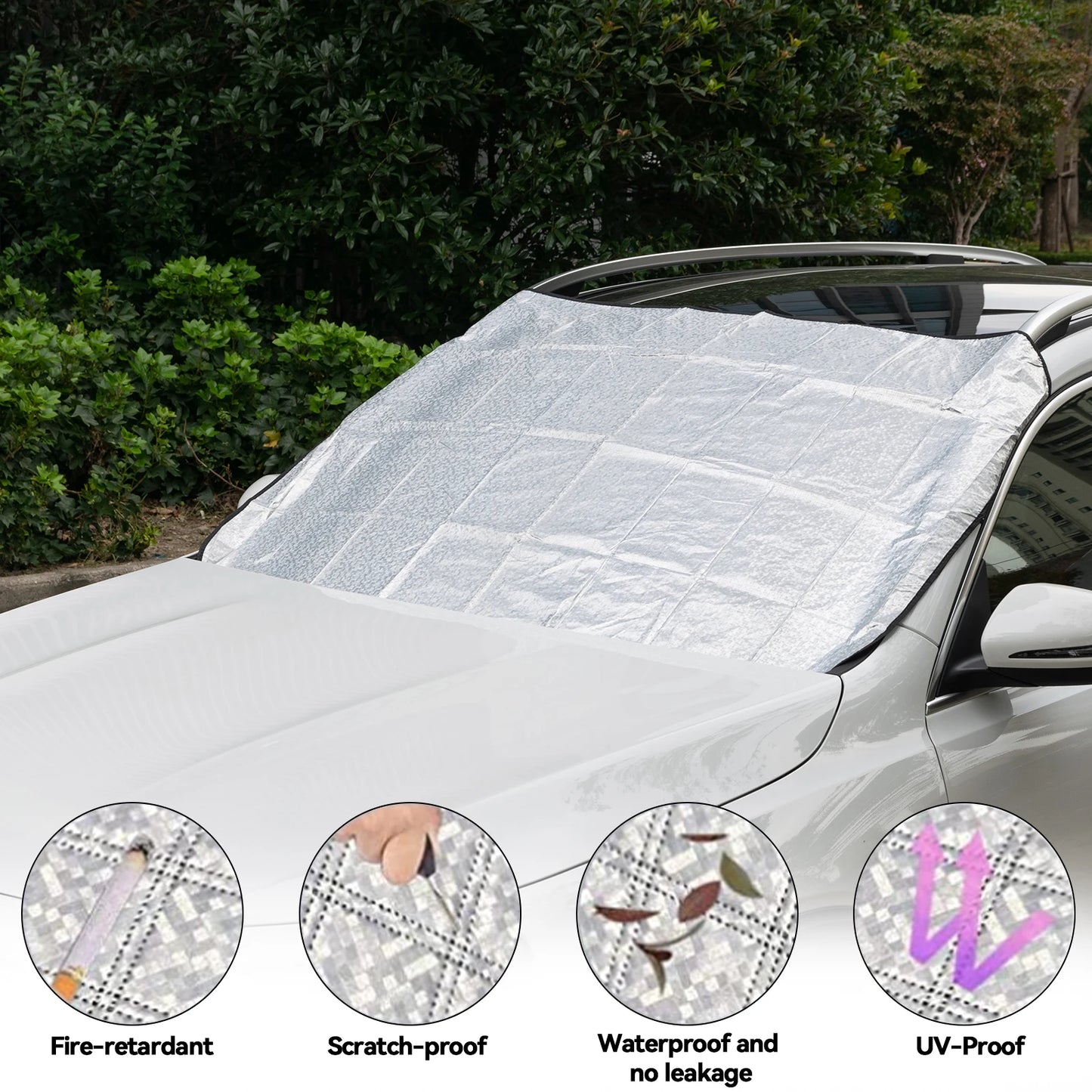 Winter Car Windscreen Cover - Anti-Snow, Frost, Ice, Sun & Dust Protector Mat