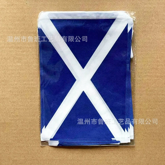 Scotland Bunting Flags 20 pcs – 14×21 cm Pennant String Banner for Festival & Party Decoration