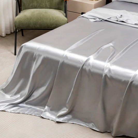 Luxury Satin Sheet Set Silky Polyester Bedding Twin Full Queen King