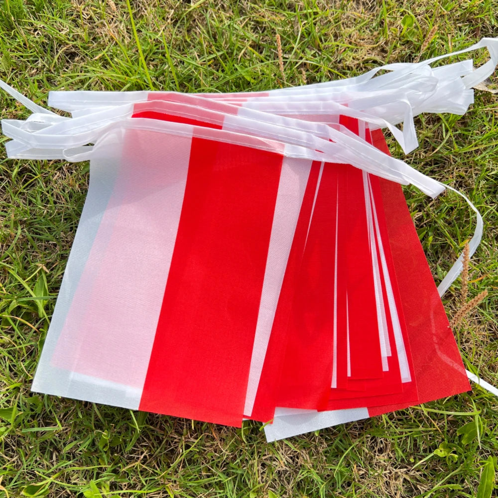Poland Bunting Flags 14x21cm - 20pcs String Pennant Banner for Parties