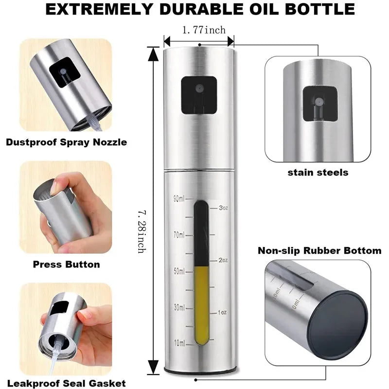 304 Stainless Steel Oil Spray Bottle BBQ Cooking Vinegar Mister Sprayer