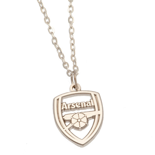 Arsenal FC Silver Plated Boxed Crest Pendant