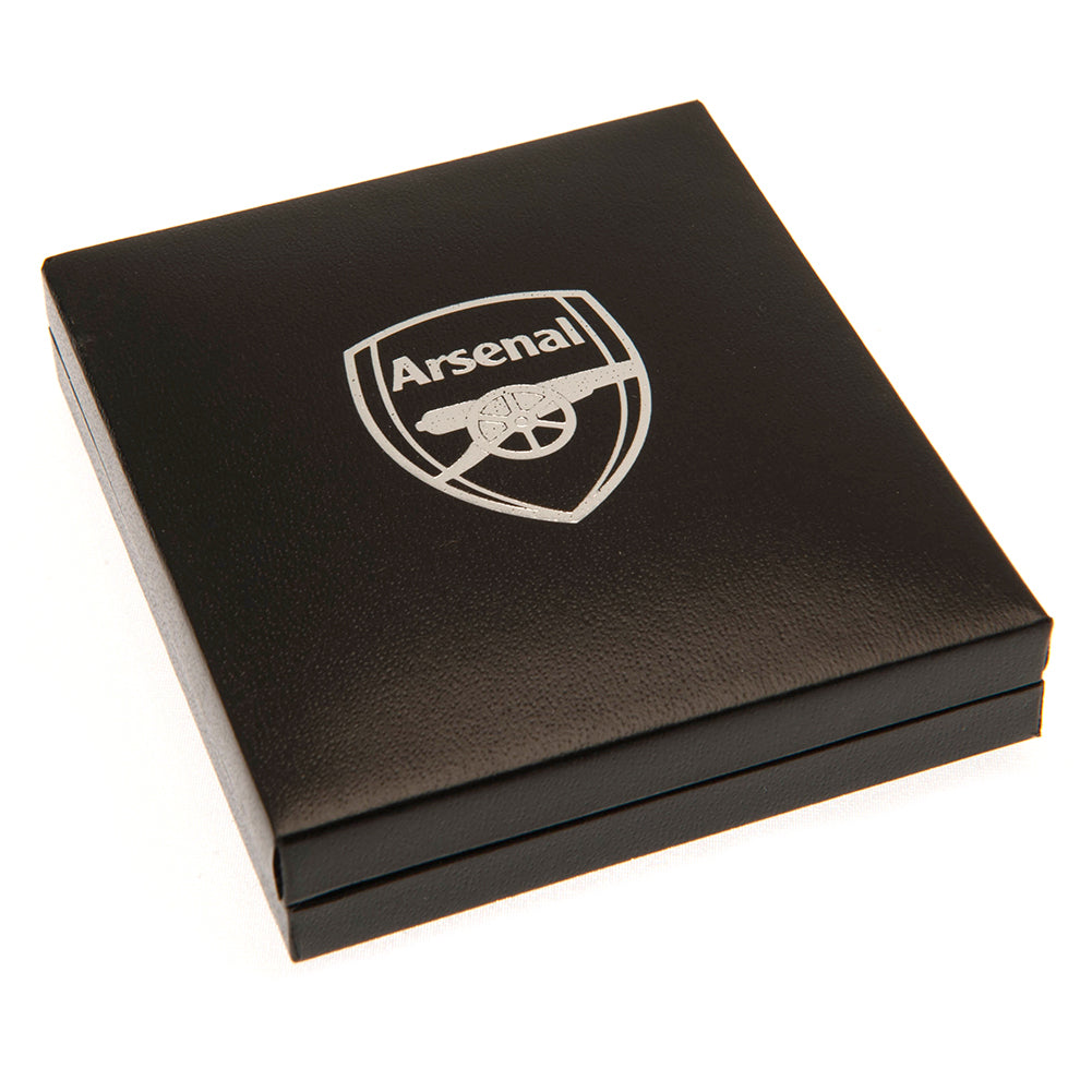 Arsenal FC Silver Plated Boxed Crest Pendant