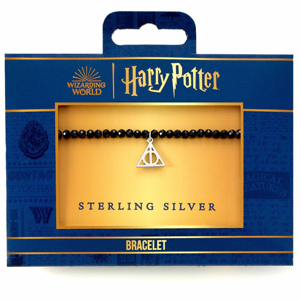 Harry Potter Stone Bracelet With Sterling Silver Deathly Hallows Charm