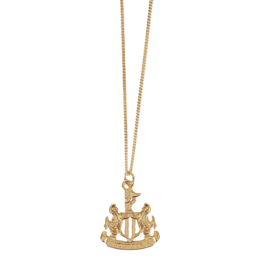 Newcastle United FC 18ct Gold Plated on Silver Pendant & Chain