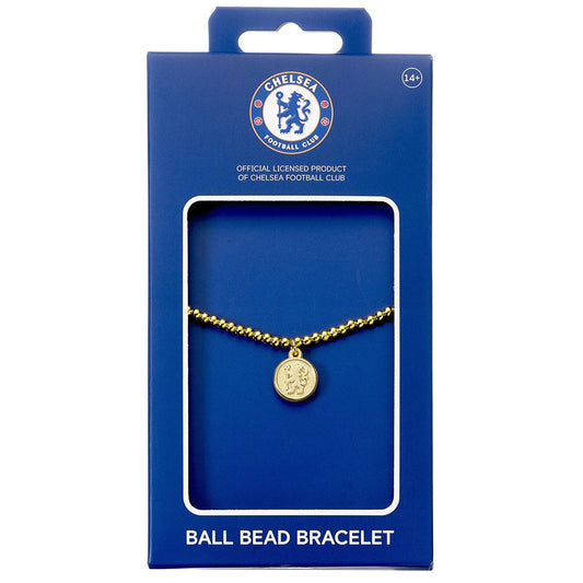 Chelsea FC Gold Finish Bead Bracelet