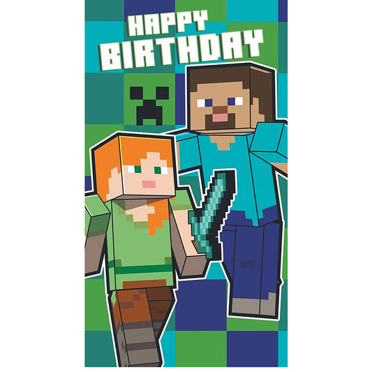 Minecraft Birthday Card With Stickers