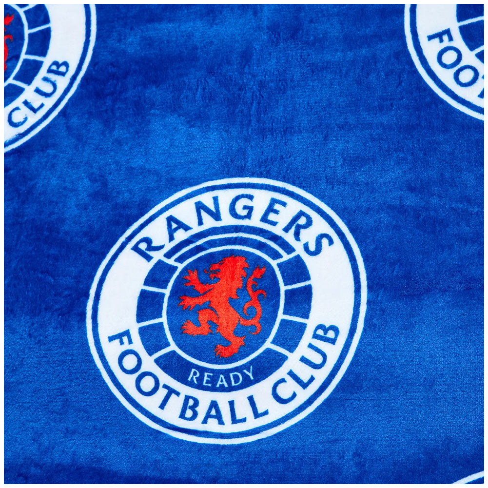 Rangers FC Multi Crest Fleece Blanket