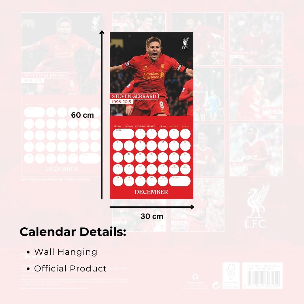 Liverpool FC Legends Square Calendar 2027