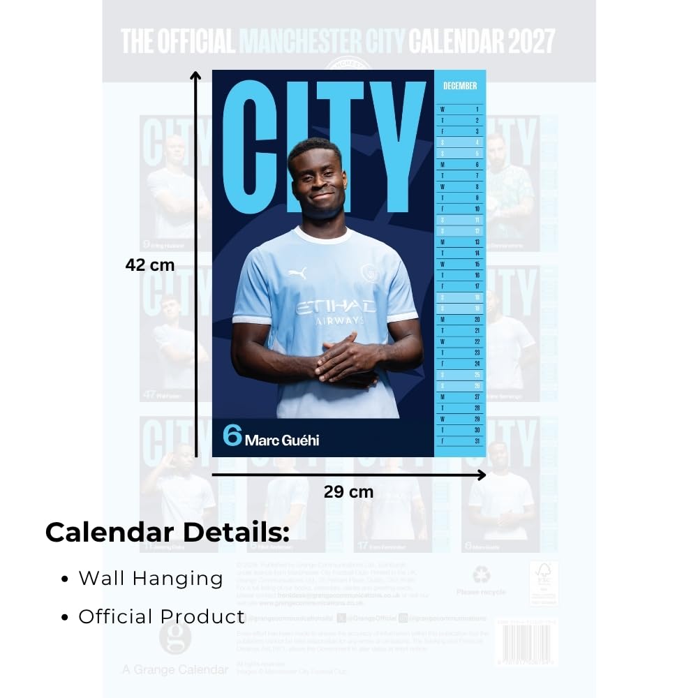Manchester City FC A3 Calendar 2027