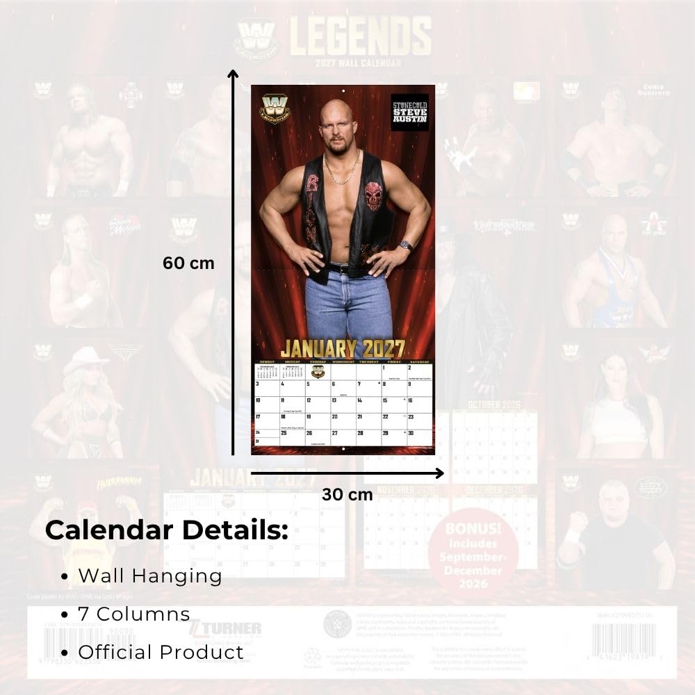 WWE Legends Square Calendar 2027
