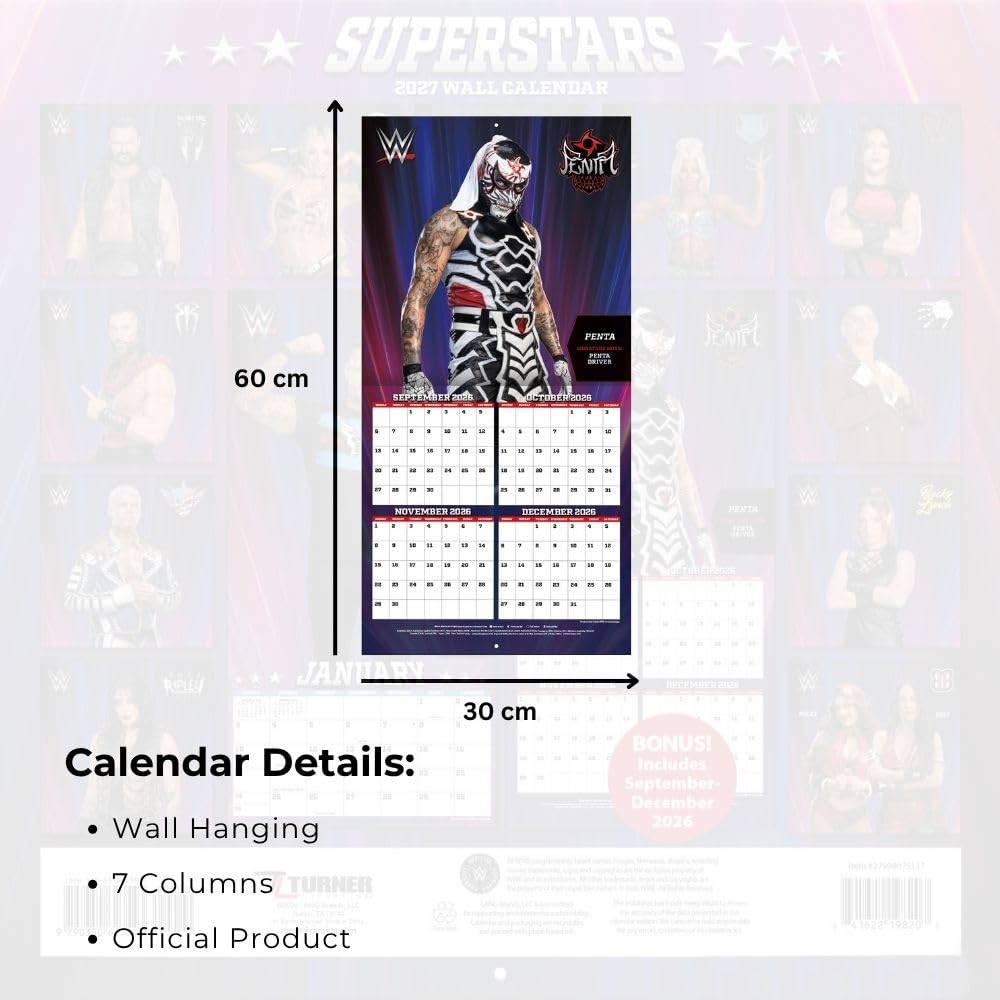 WWE Superstars Square Calendar 2027
