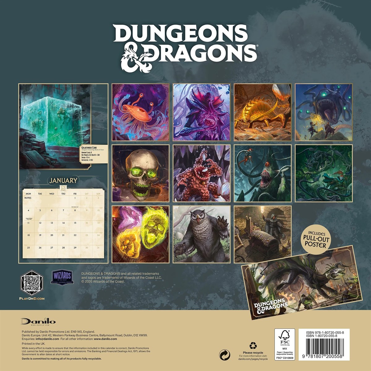 Dungeons & Dragons Square Calendar 2027