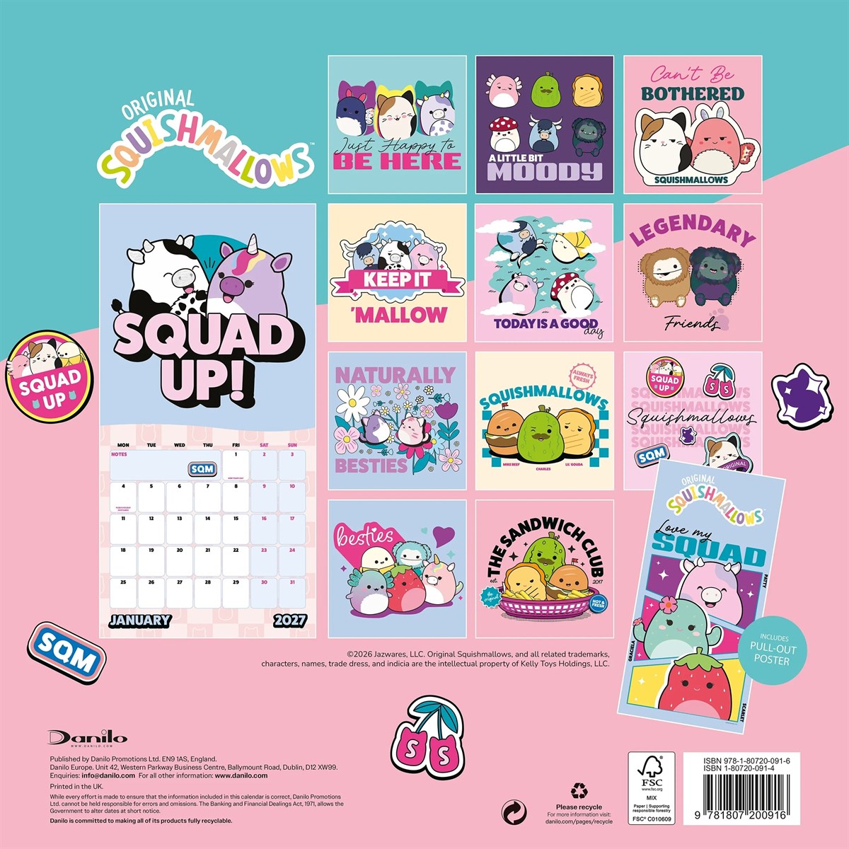 Squishmallows Square Calendar 2027