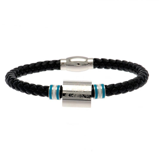 Manchester City FC Colour Ring Leather Bracelet
