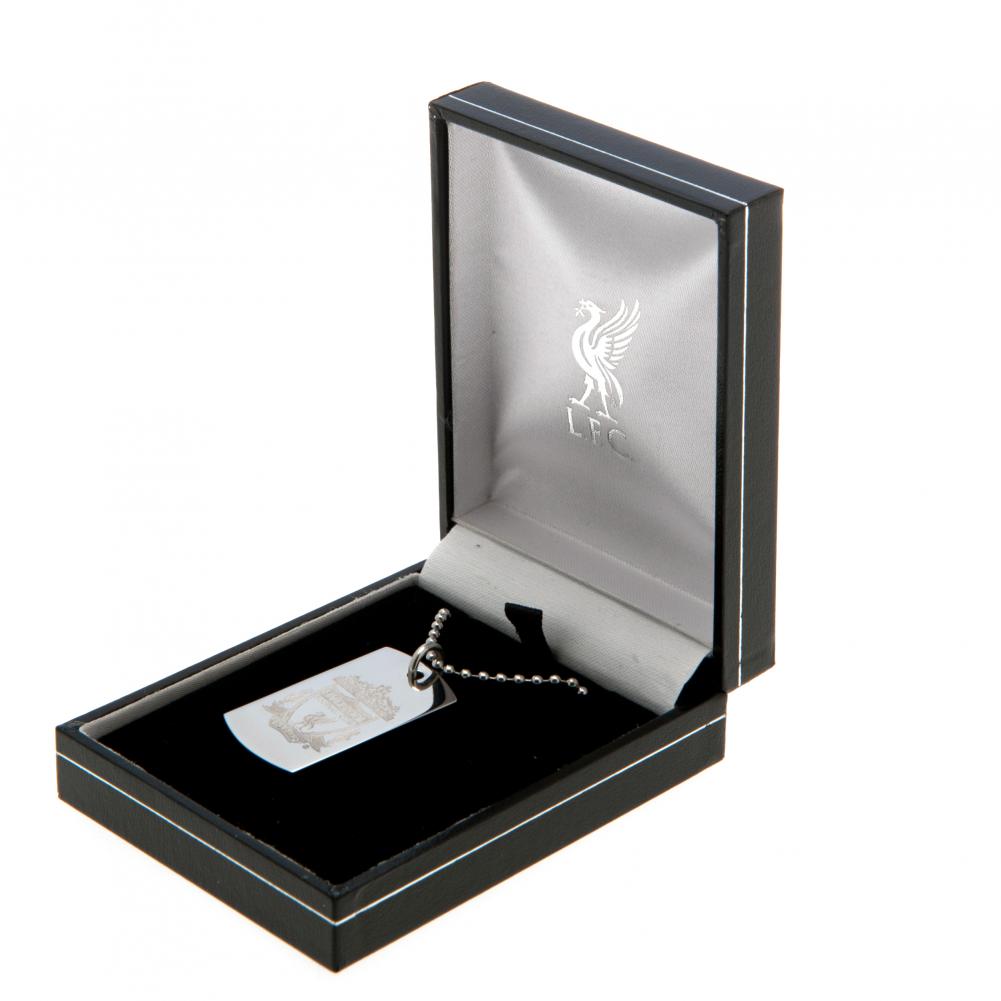 Liverpool FC Engraved Crest Dog Tag & Chain