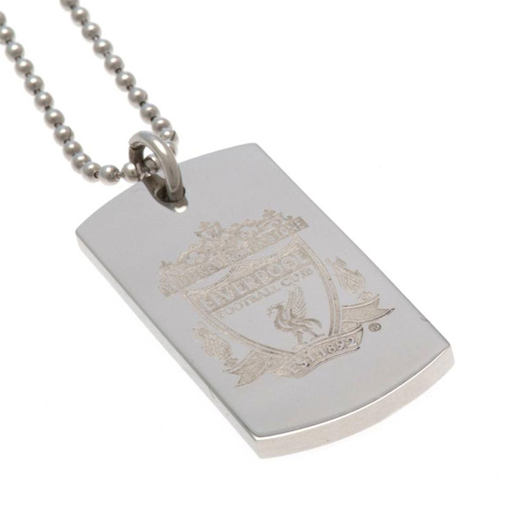 Liverpool FC Engraved Crest Dog Tag & Chain