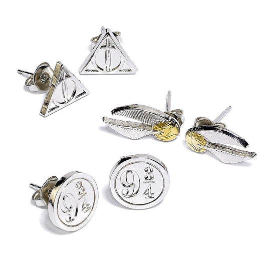 Harry Potter Silver Plated Stud Earring Set
