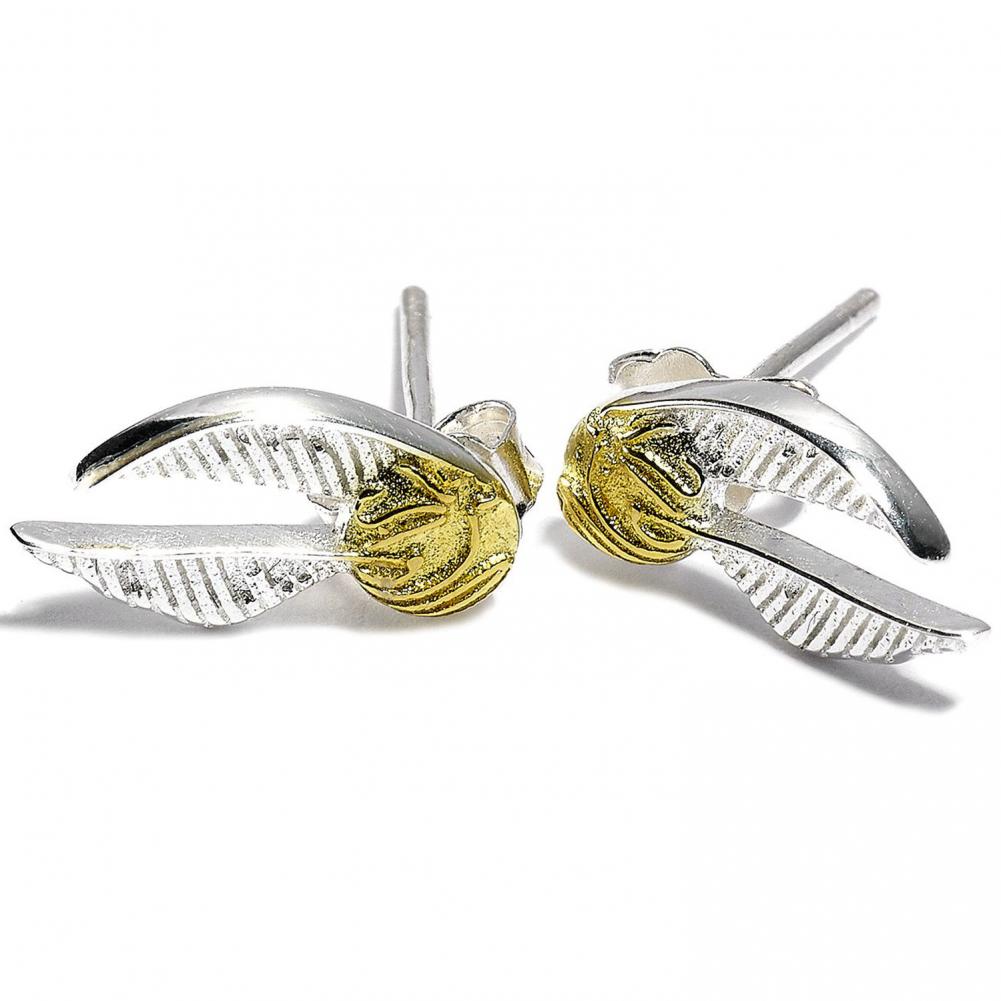 Harry Potter Sterling Silver Golden Snitch Stud Earrings