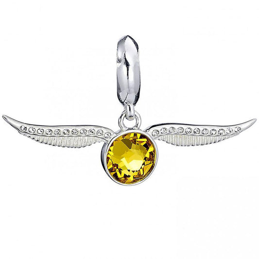 Harry Potter Sterling Silver Golden Snitch Crystal Charm