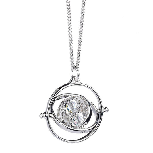 Harry Potter Sterling Silver Time Turner Crystal Necklace