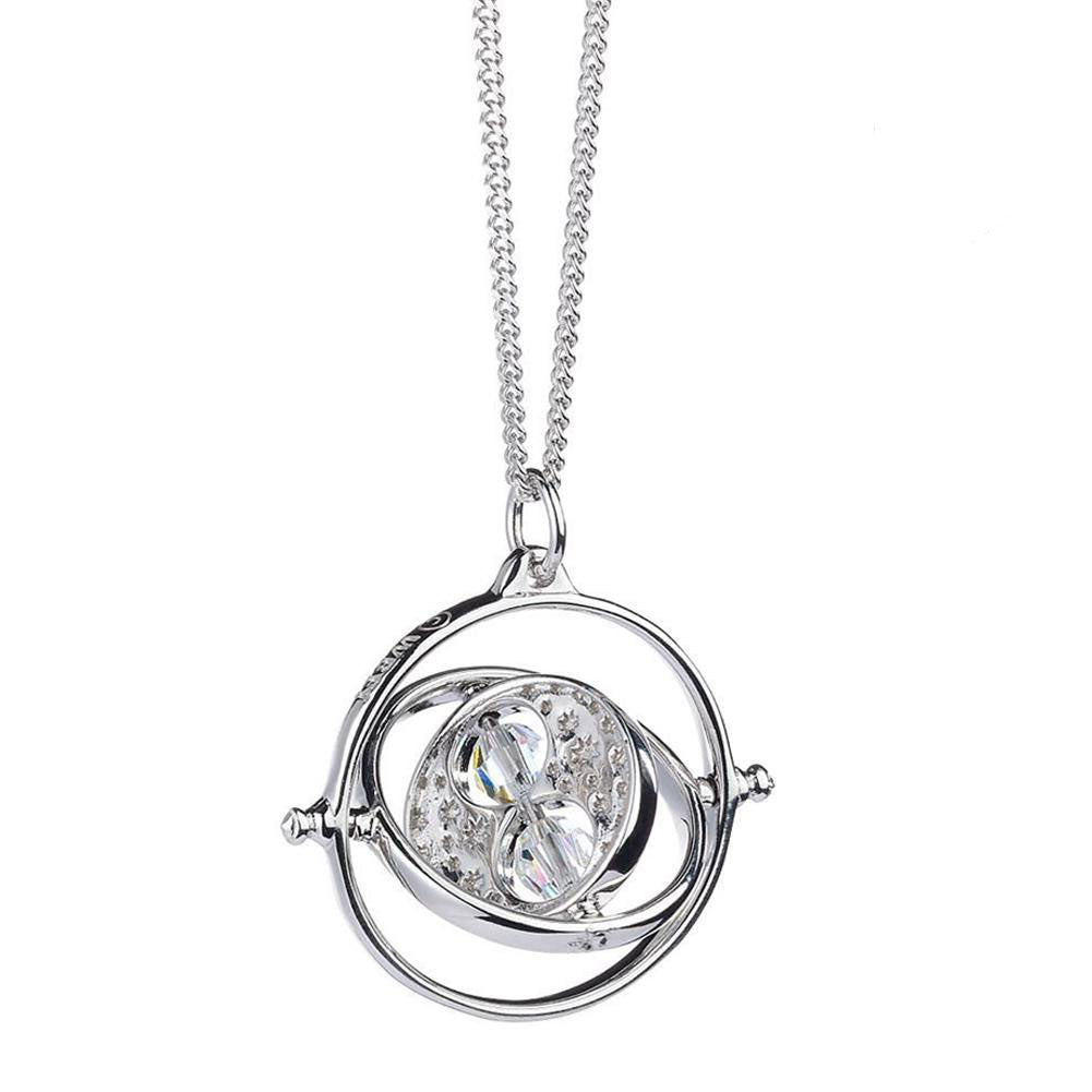Harry Potter Sterling Silver Time Turner Crystal Necklace