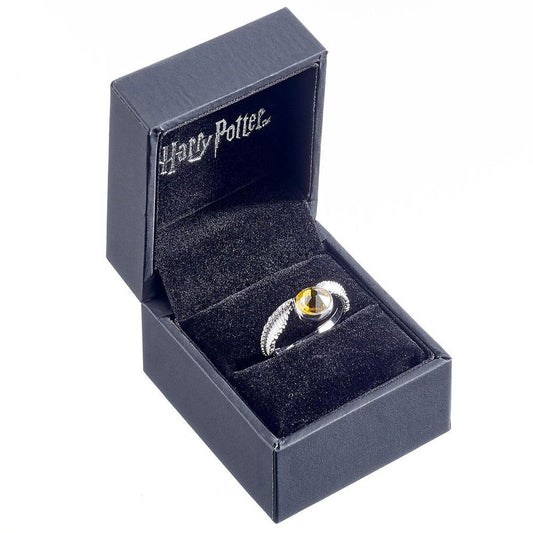 Harry Potter Sterling Silver Golden Snitch Crystal Ring Medium