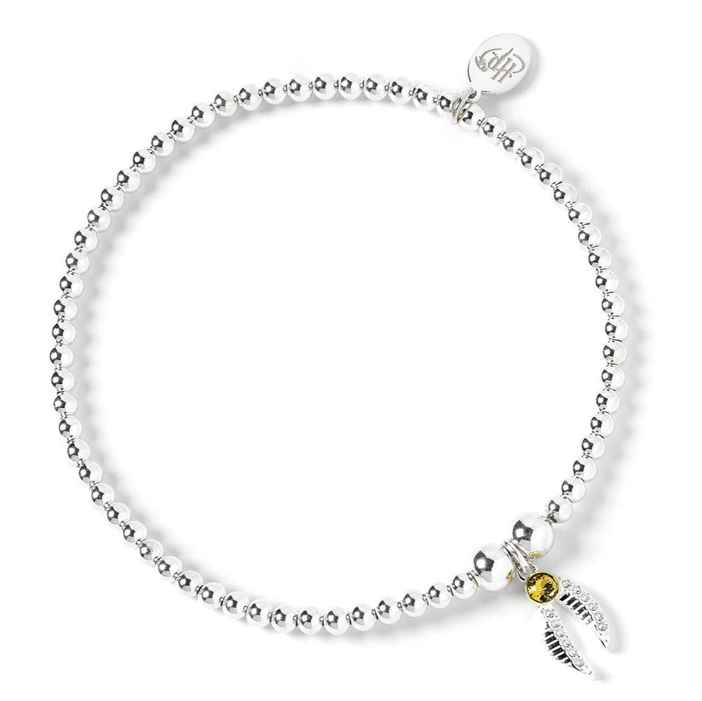 Harry Potter Sterling Silver Golden Snitch Crystal Bracelet